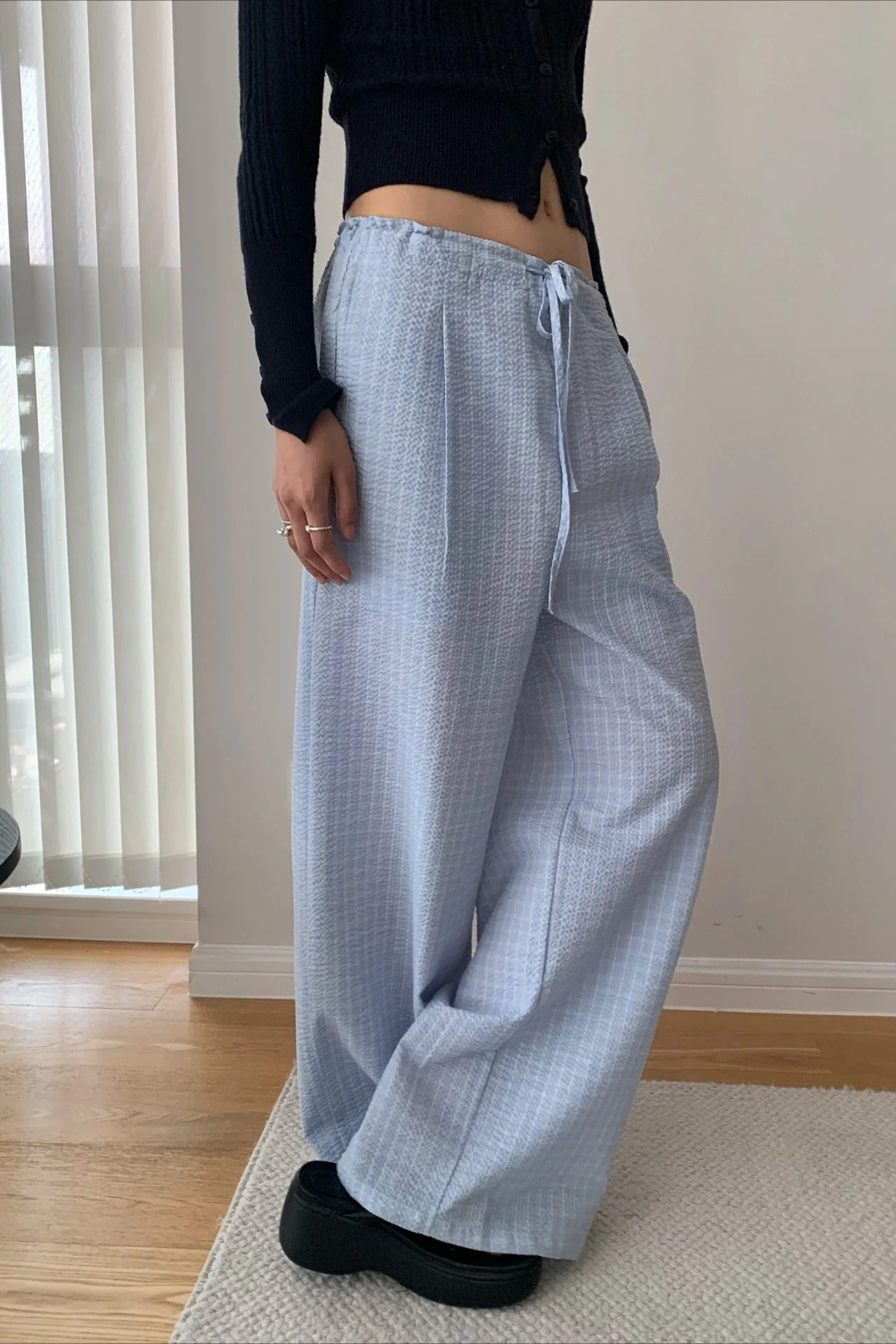 Loose Fit Checkered Casual Pants - Image 4