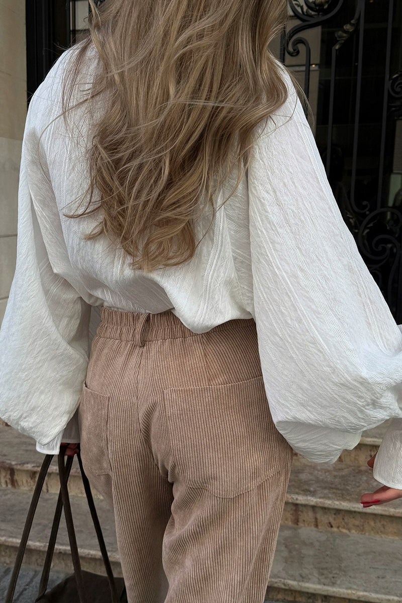 Cotton Corduroy Wide Leg Pants - Image 4