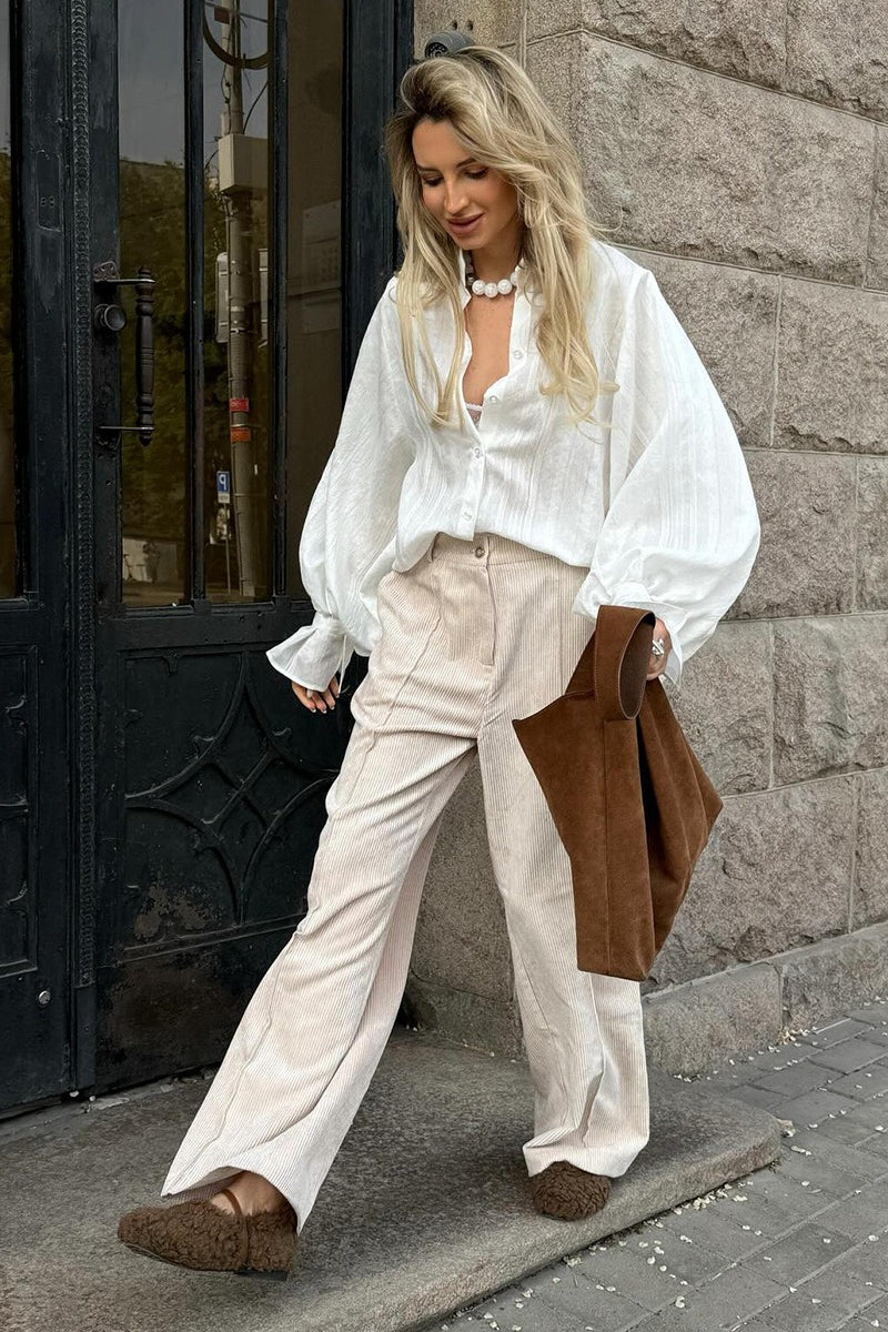 Cotton Corduroy Wide Leg Pants - Image 6