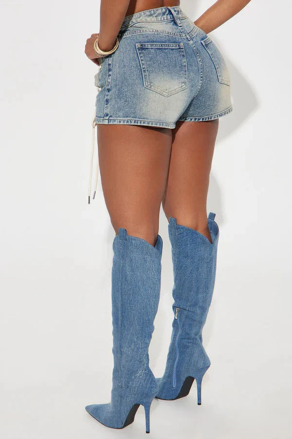 Trendy Jacket Two Piece Shorts Set - Image 6