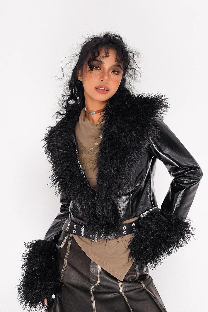 Vintage Style Glossy Jacket Coat - Image 2