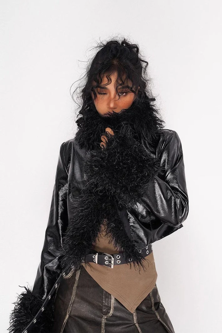 Vintage Style Glossy Jacket Coat - Image 3