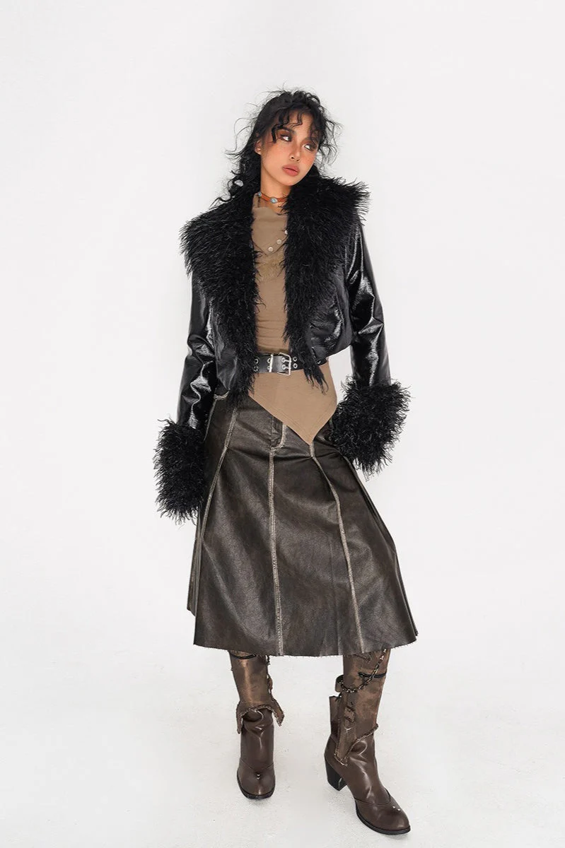Vintage Style Glossy Jacket Coat - Image 4