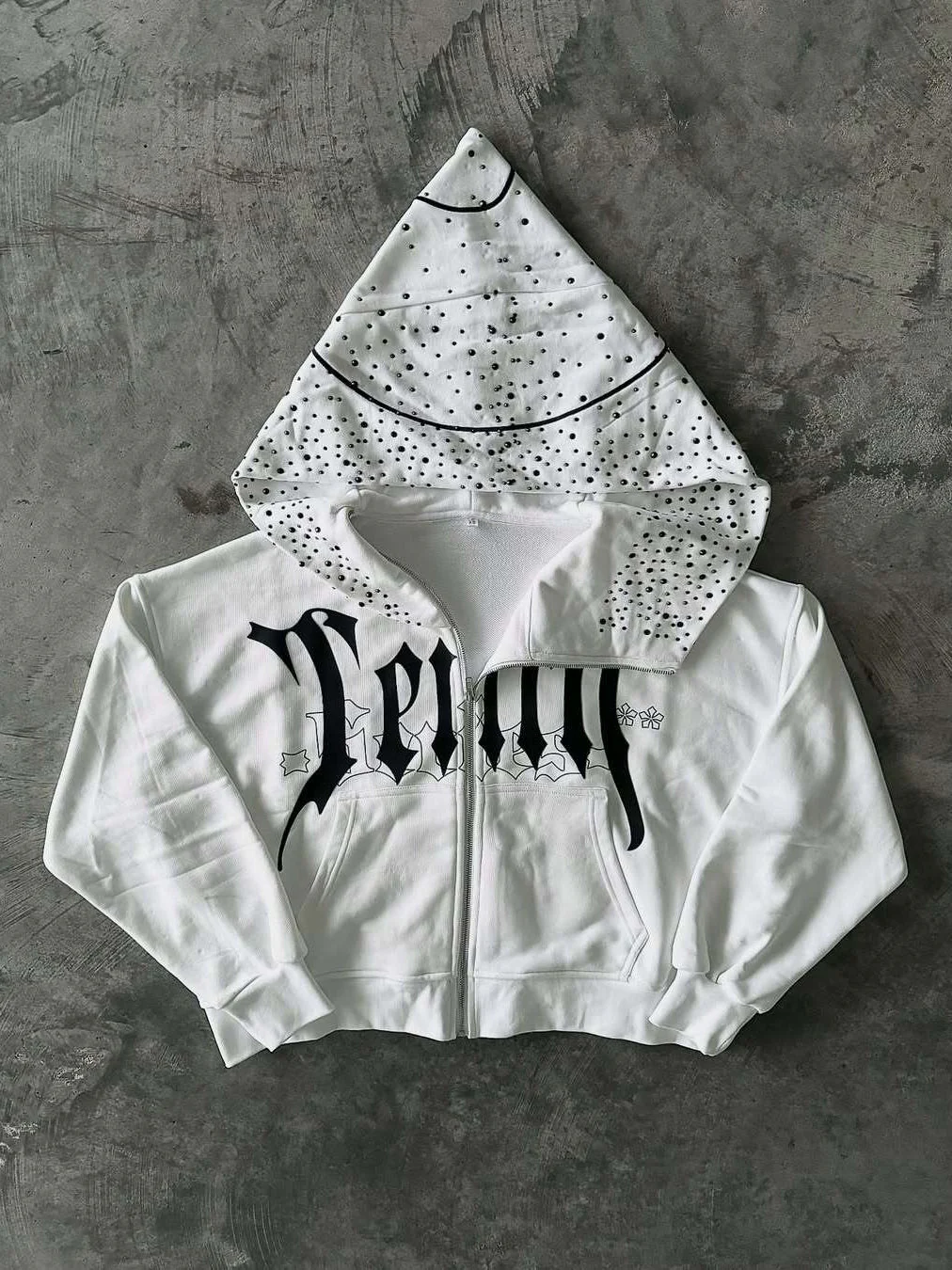 Unique Print Asymmetric Zip Hoodie - Image 2