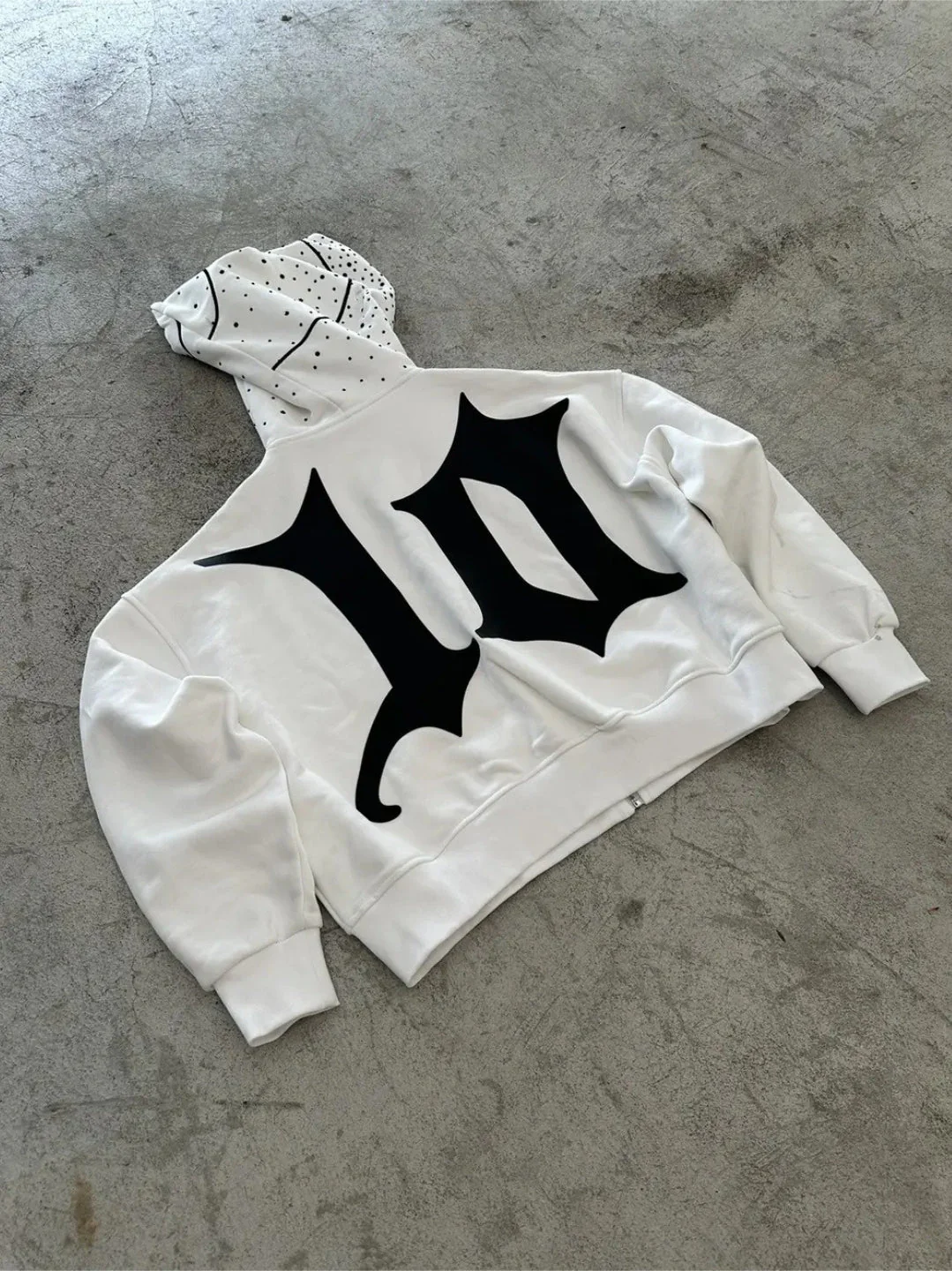 Unique Print Asymmetric Zip Hoodie - Image 4