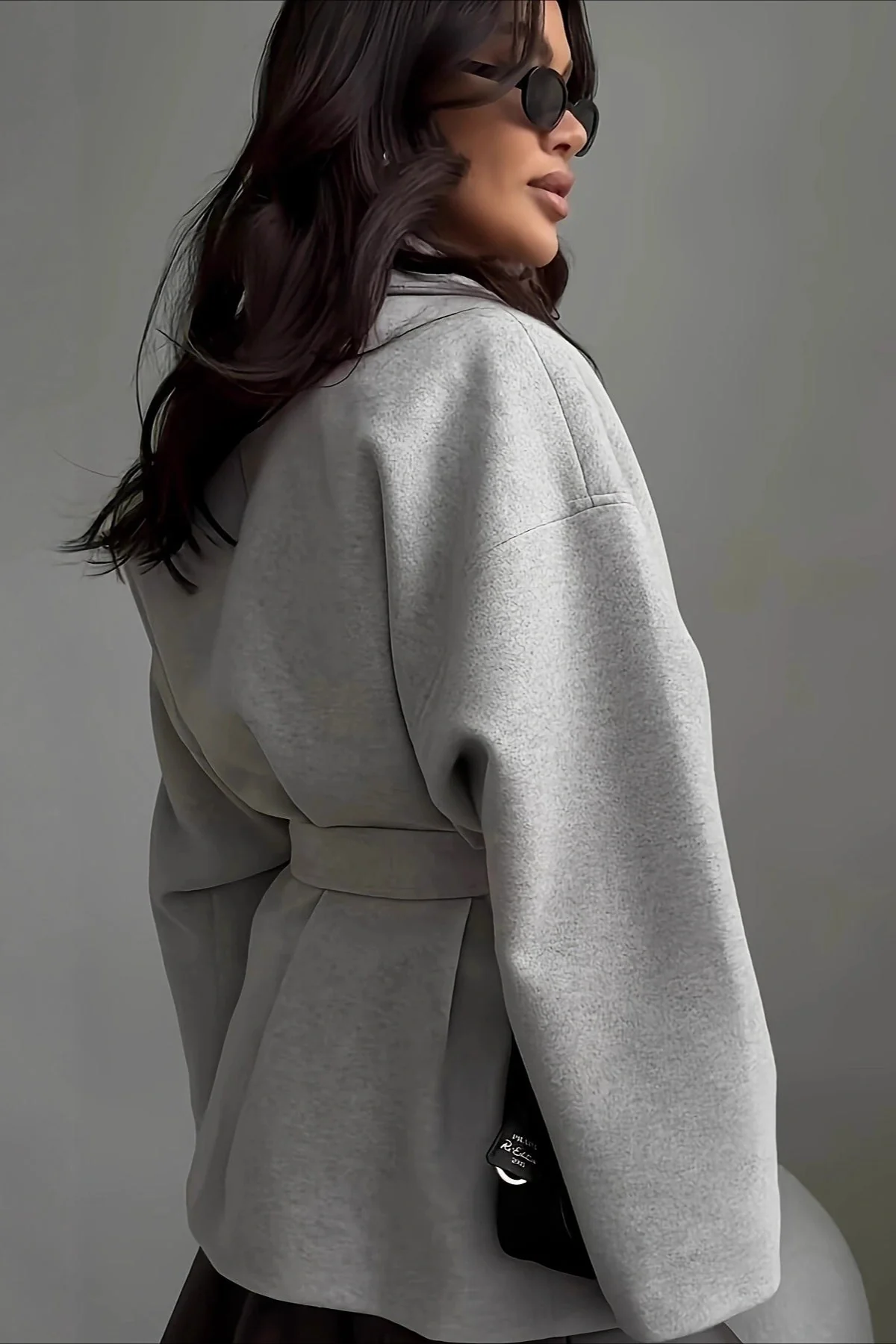 Belted Wool Blend Long Coat - Image 4