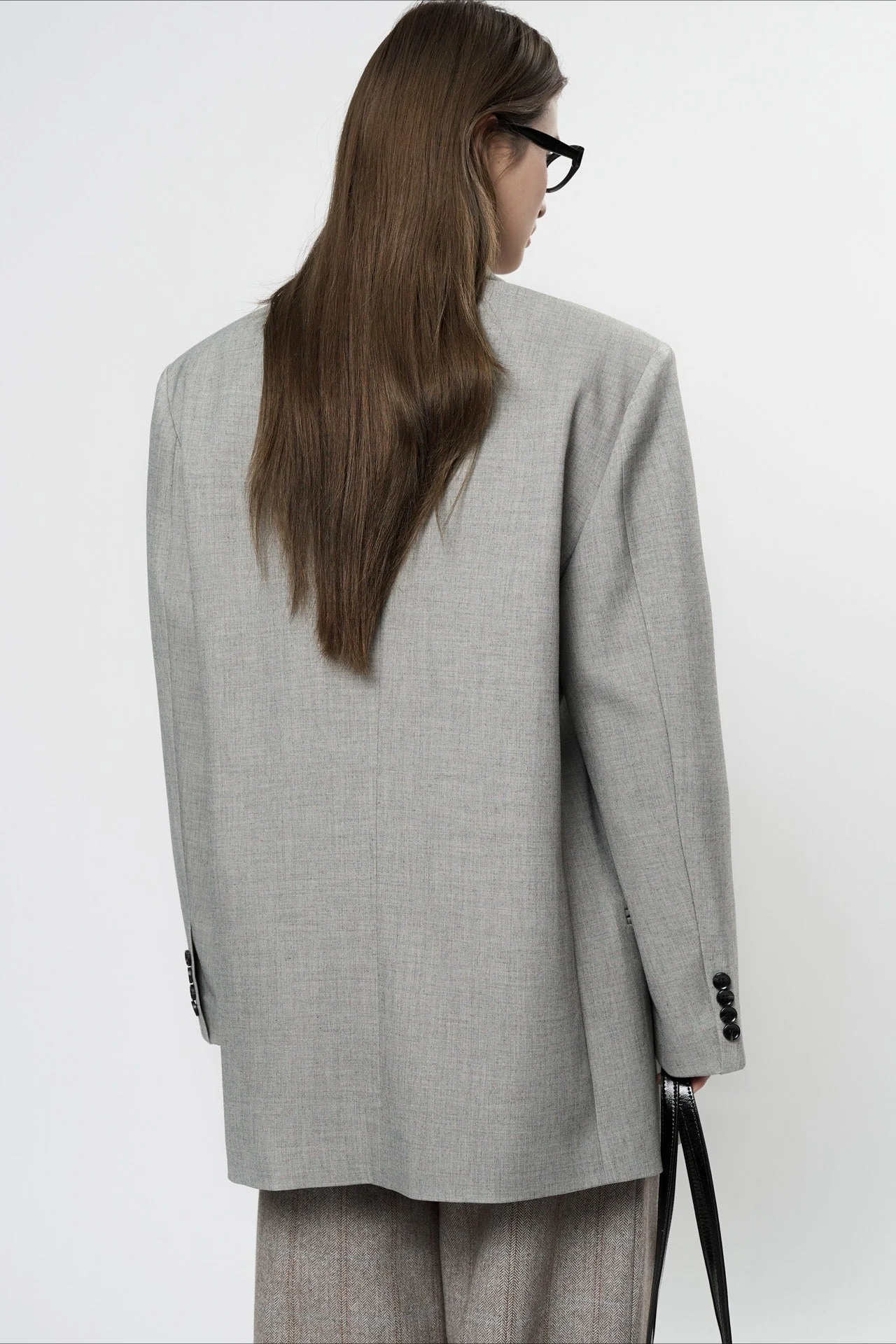 Structured Wide Shoulder Blazer - Image 4