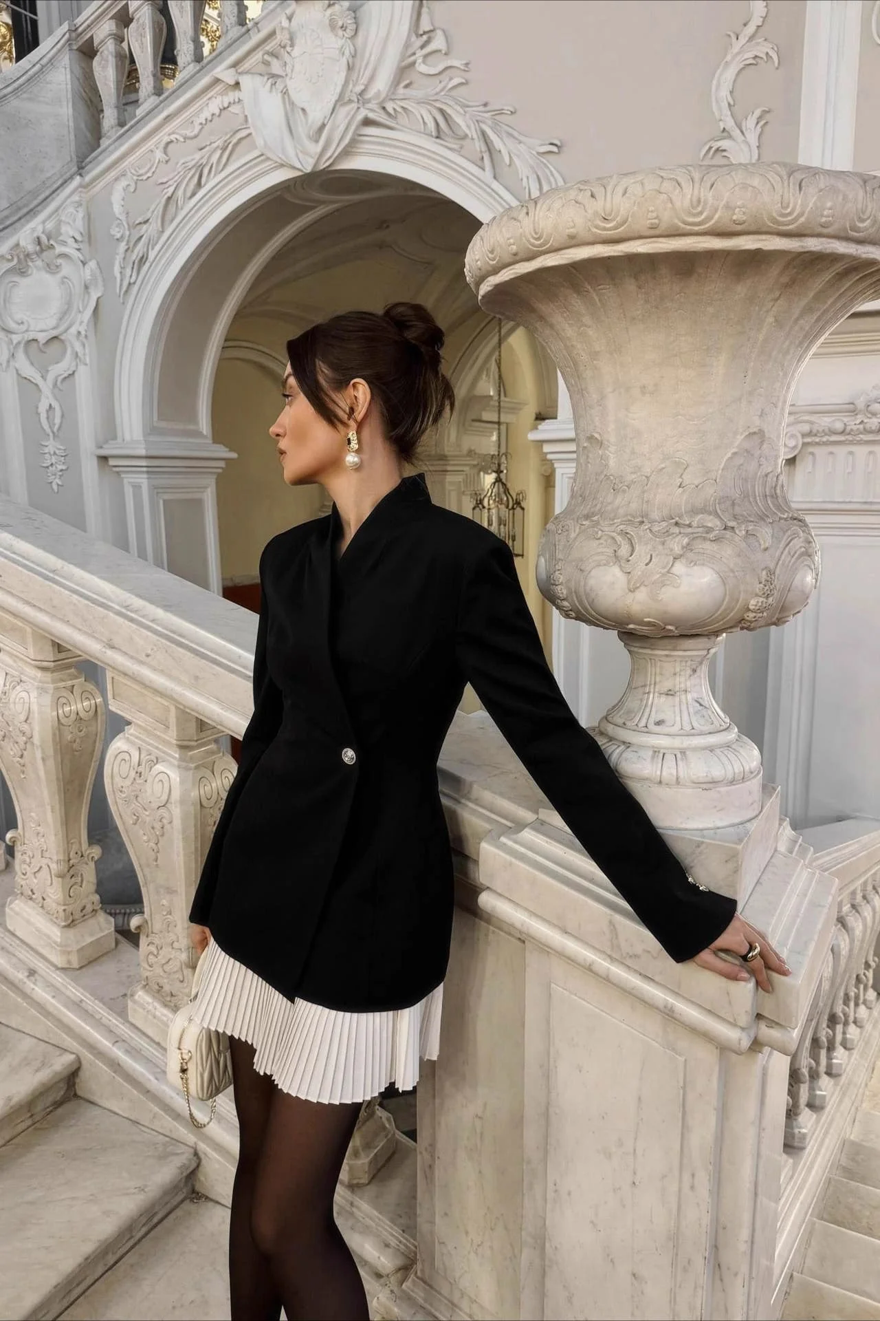 Ruched Waist Blazer Dress Blazer - Image 4