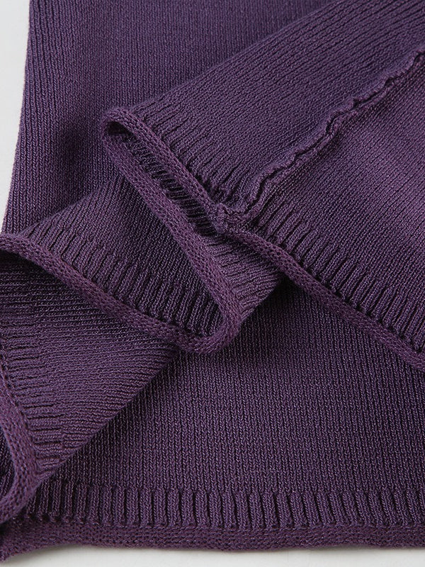Ribbed Deep V Neck Knit Blouse - Image 5