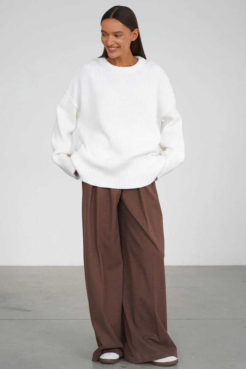Solid Knit Crew Neck Sweater - Image 8