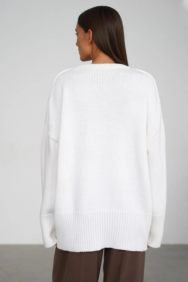 Solid Knit Crew Neck Sweater - Image 9