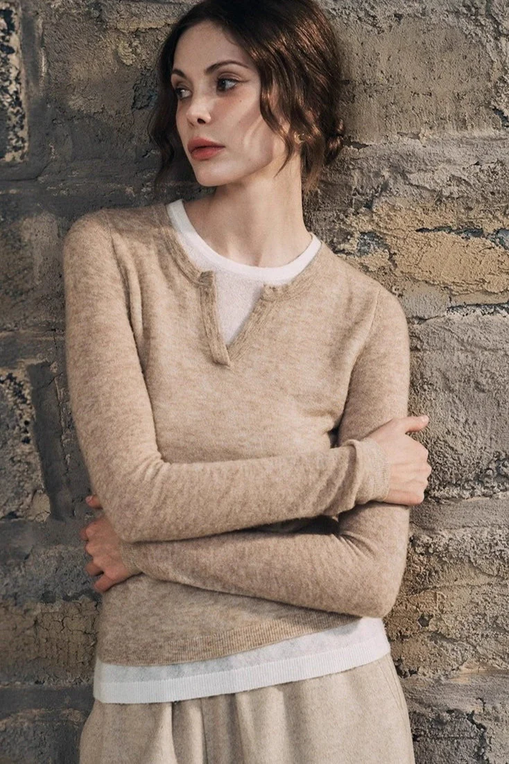 Wool Blend Layered Look Blouse - Image 2