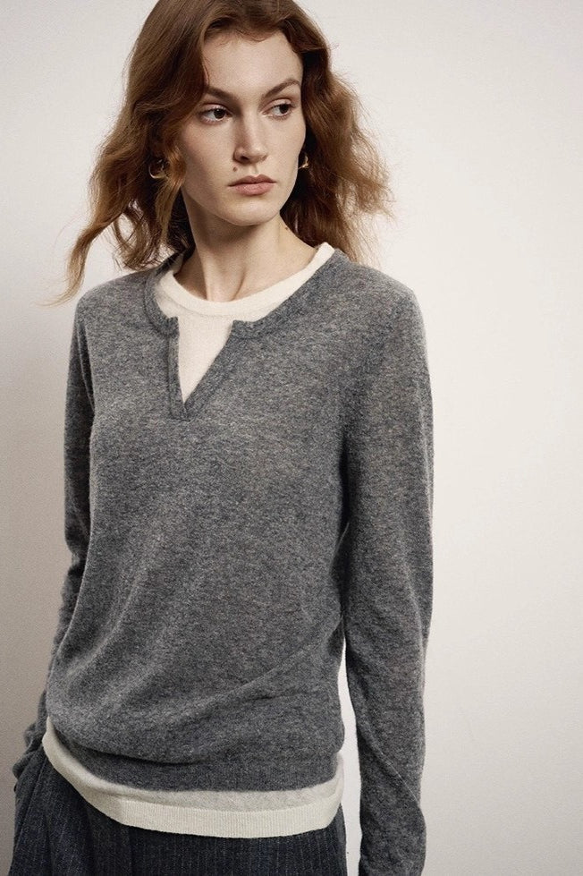 Wool Blend Layered Look Blouse - Image 4
