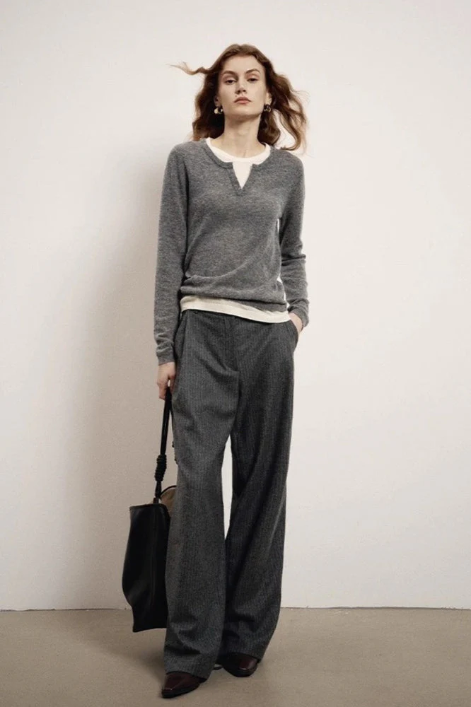 Wool Blend Layered Look Blouse - Image 5