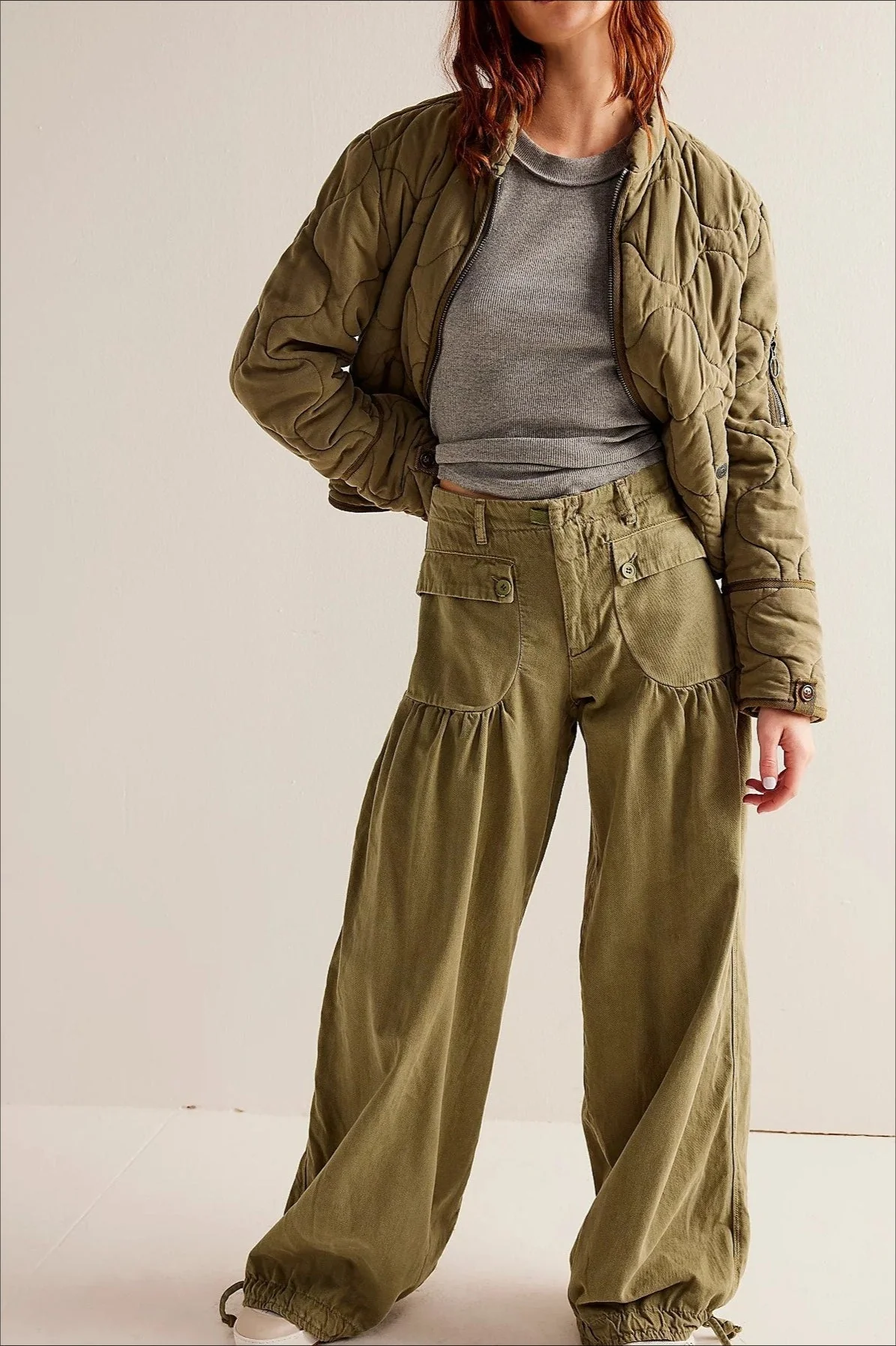 Ruched Mid Rise Wide Leg Jeans - Image 6