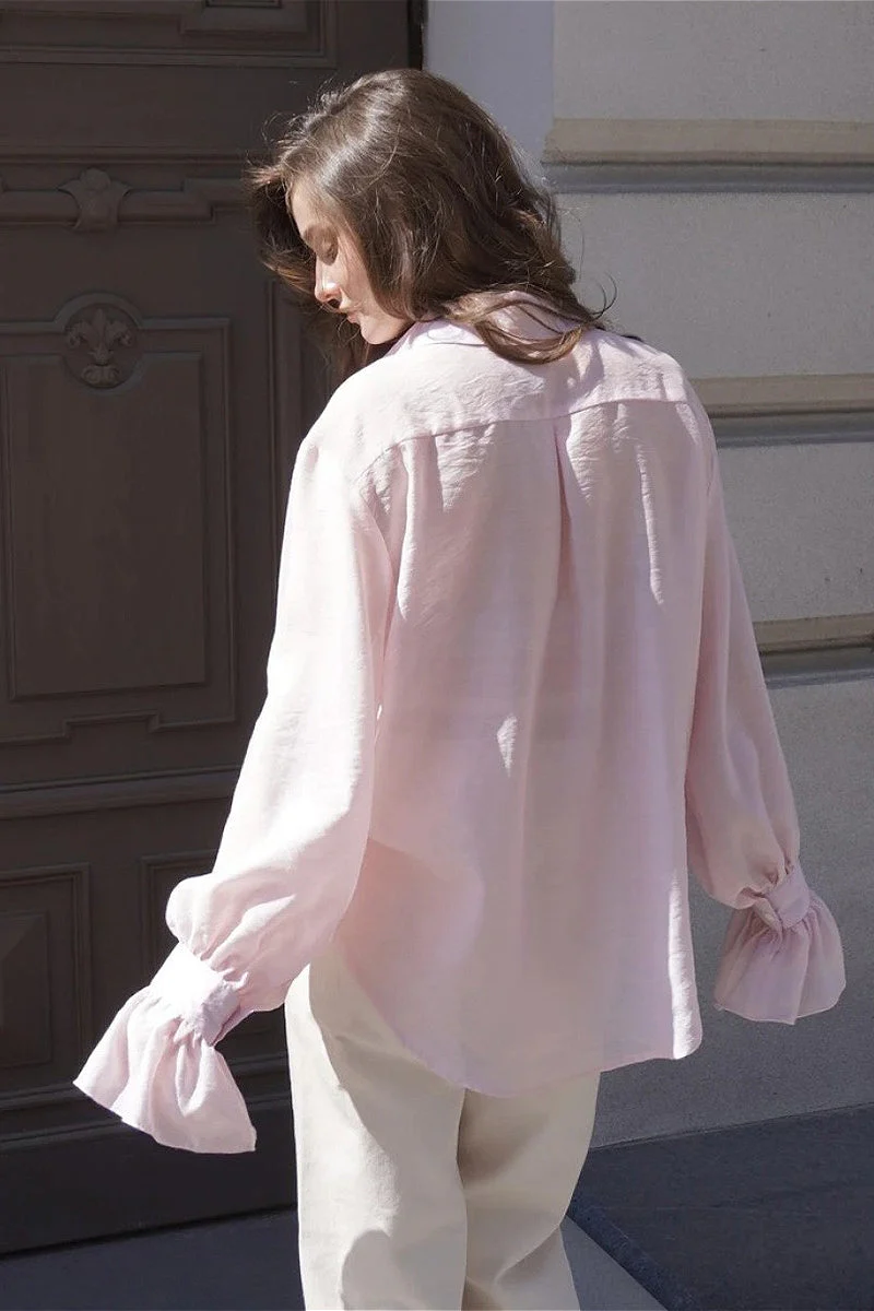 Tencel Button Up Long Sleeve Blouse - Image 3