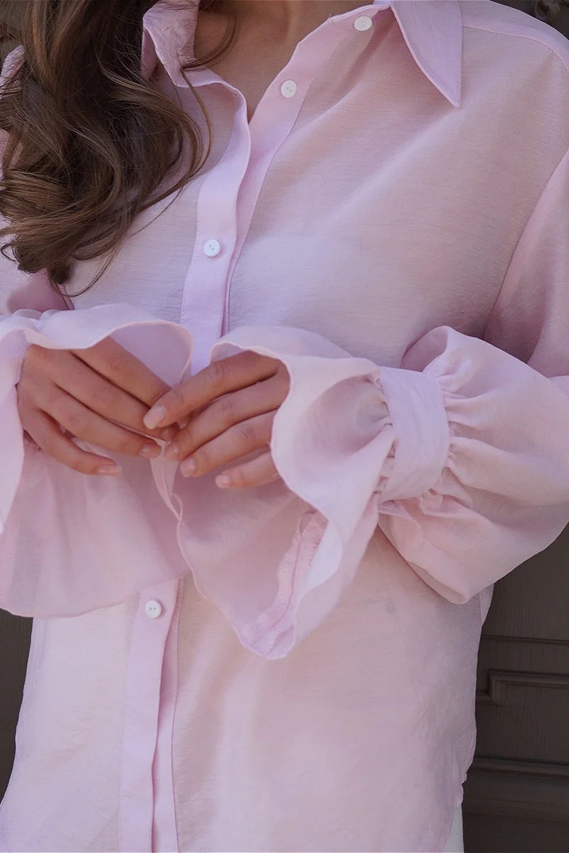 Tencel Button Up Long Sleeve Blouse - Image 4