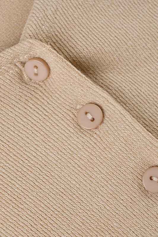 Button Front Knit Waist-Tie Mini Dress - Image 4