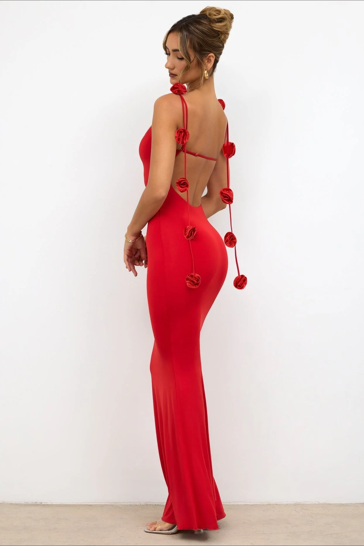Floral Backless Spaghetti Strap Maxi Dress - Image 8