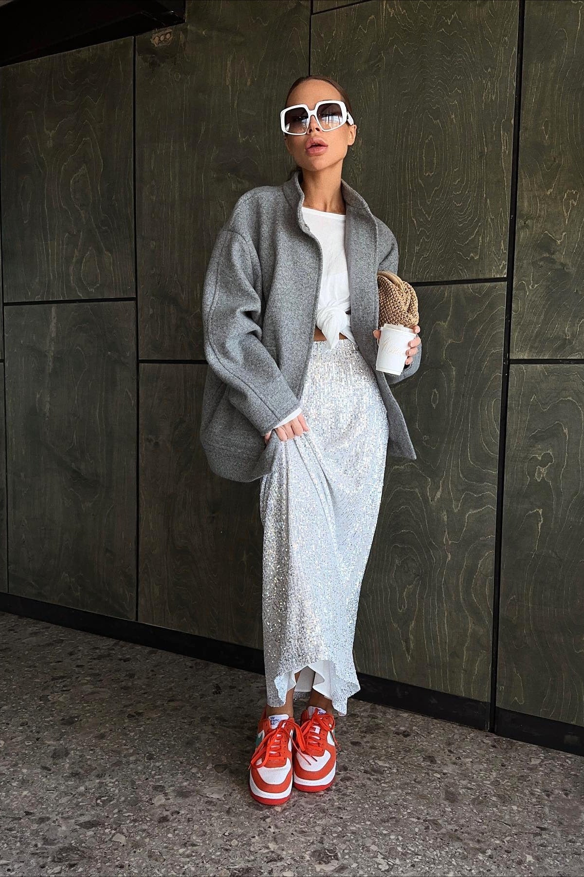 Stand Collar Wool Blend Coat - Image 4