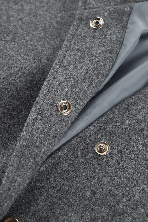 Stand Collar Wool Blend Coat - Image 5