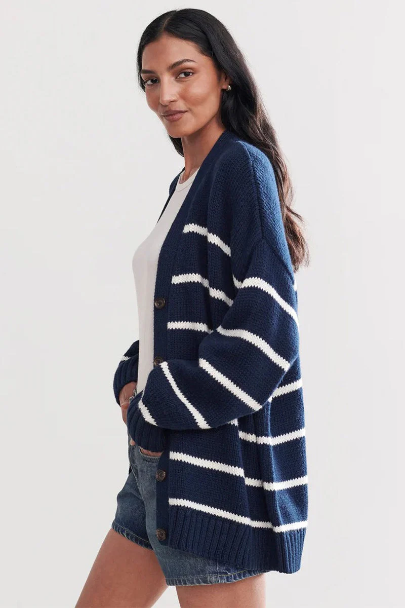 Cotton Striped Cardigan Sweater - Image 6
