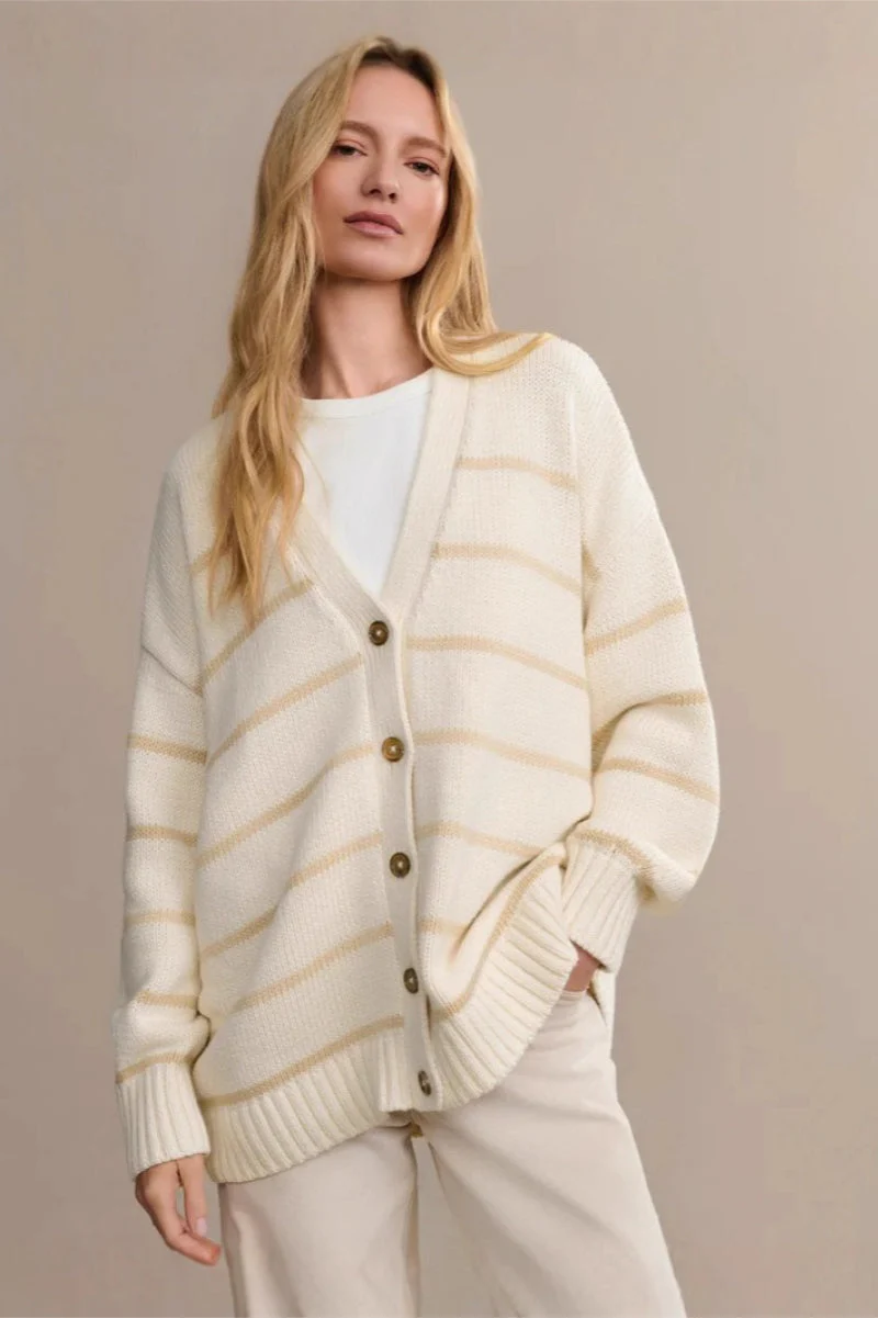 Cotton Striped Cardigan Sweater - Image 8