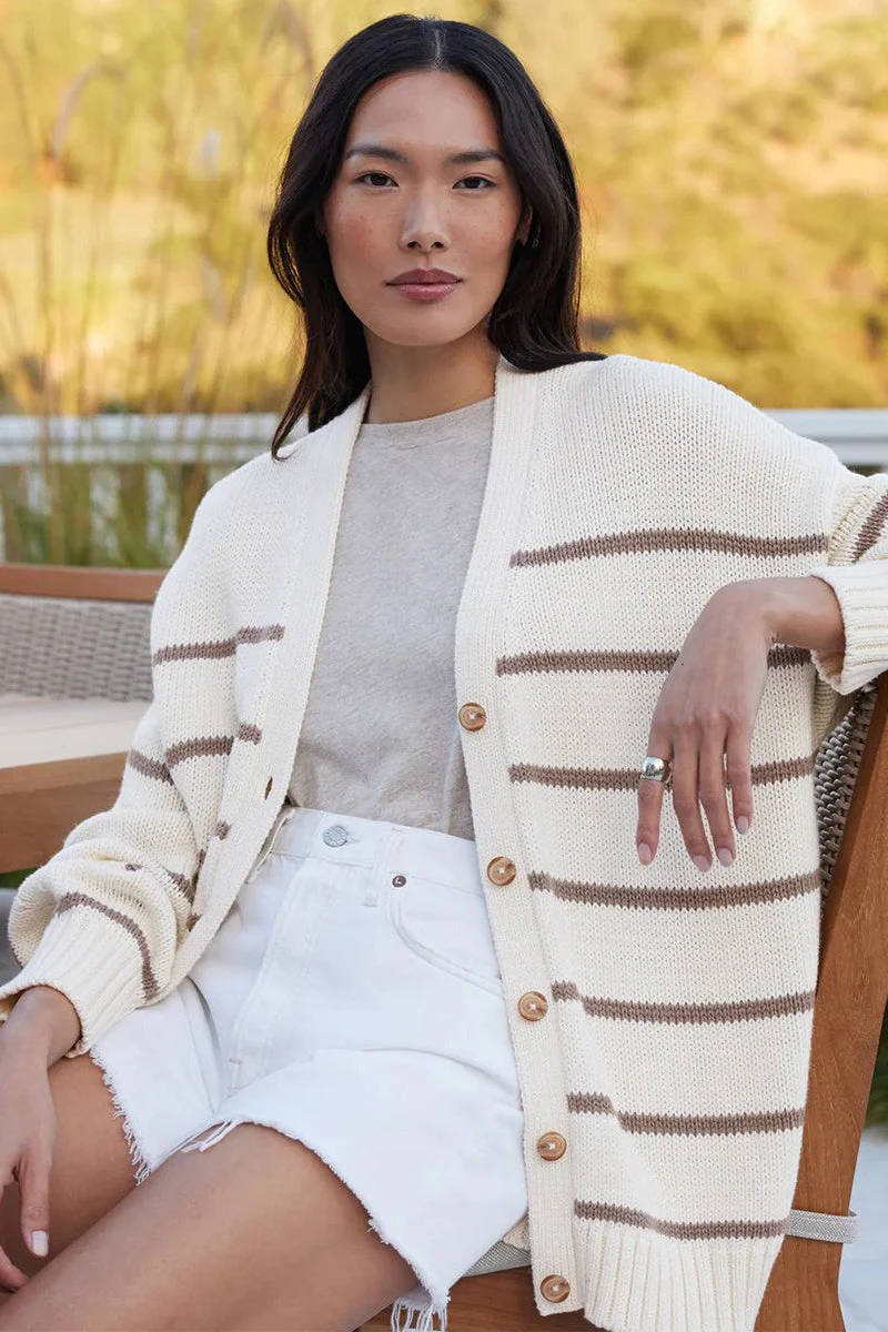 Cotton Striped Cardigan Sweater - Image 9