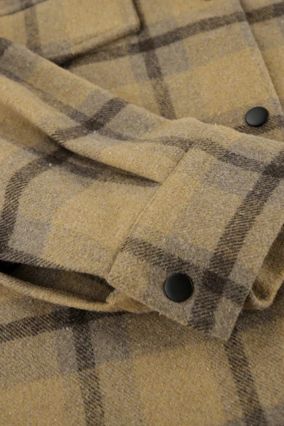 Loose Fit Plaid Wool Coat Jacket - Image 4