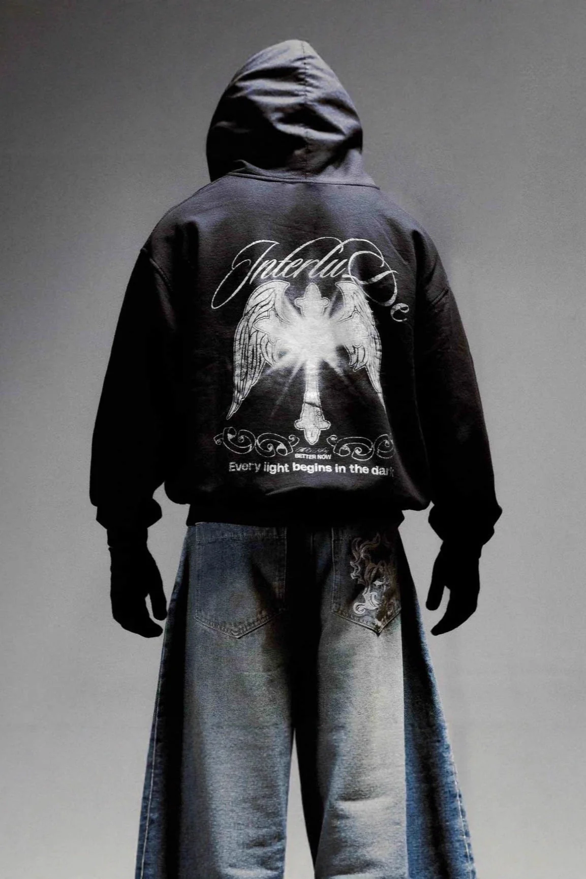 Dark Street Print Cardigan Hoodie - Image 3