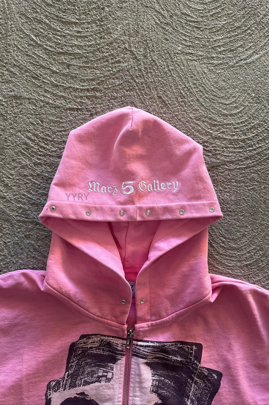 Street Style Rhinestone Print Hoodie - Image 2