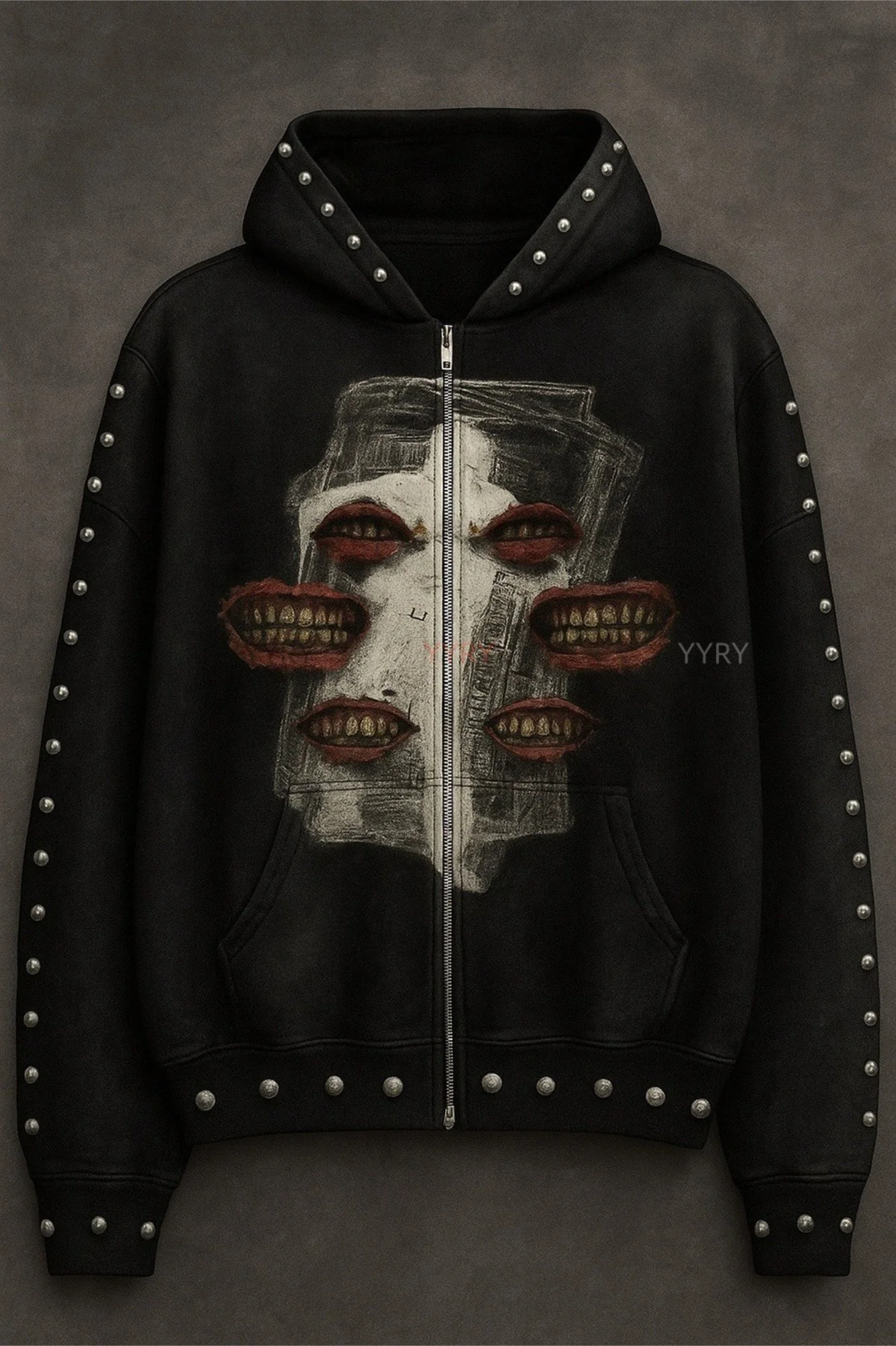 Street Style Rhinestone Print Hoodie - Image 4