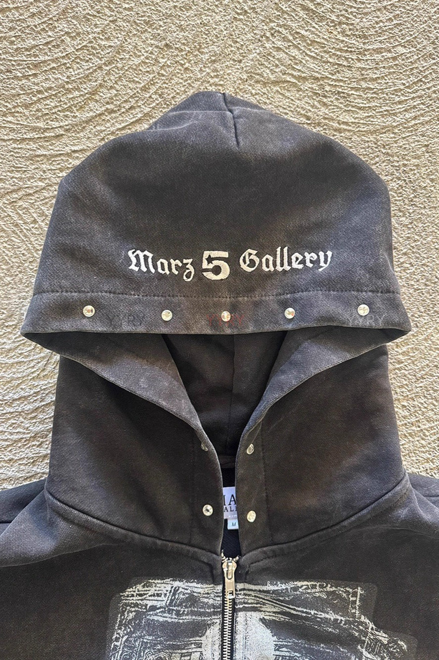 Street Style Rhinestone Print Hoodie - Image 5