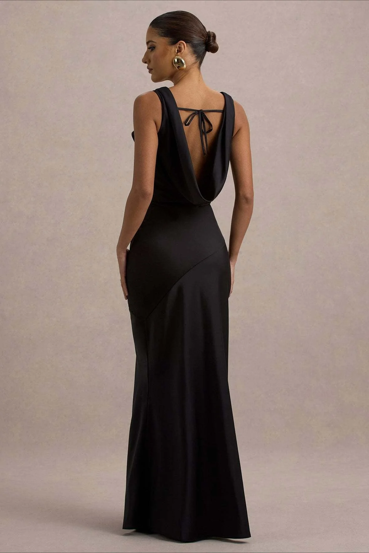 Satin Bodycon Backless Fish Maxi Dress - Image 14