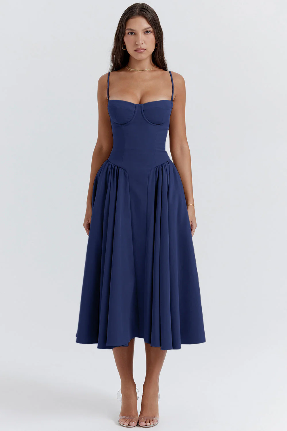 Elegant Vintage Cami Bodycon Midi Dress - Image 3