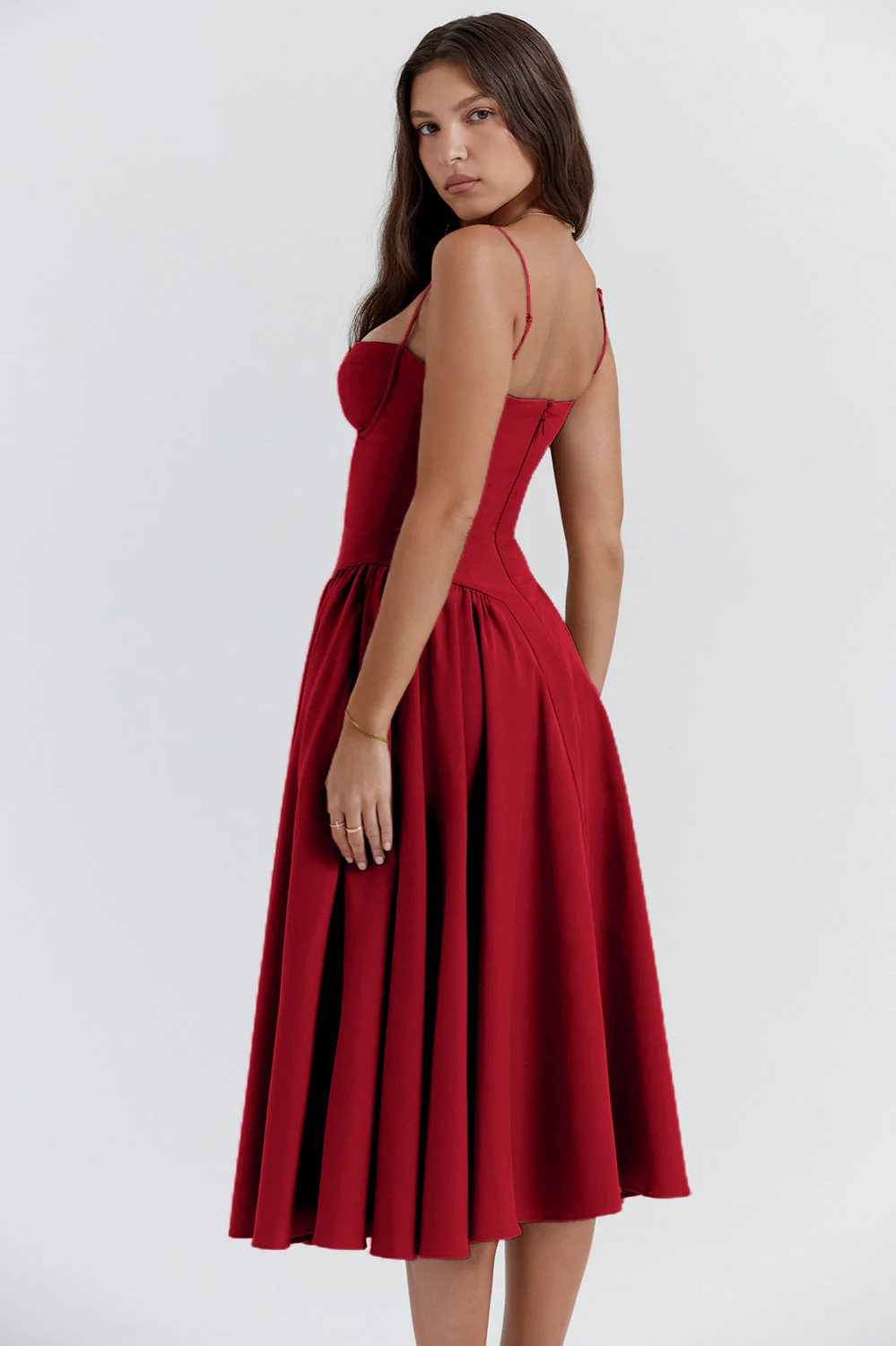 Elegant Vintage Cami Bodycon Midi Dress - Image 7