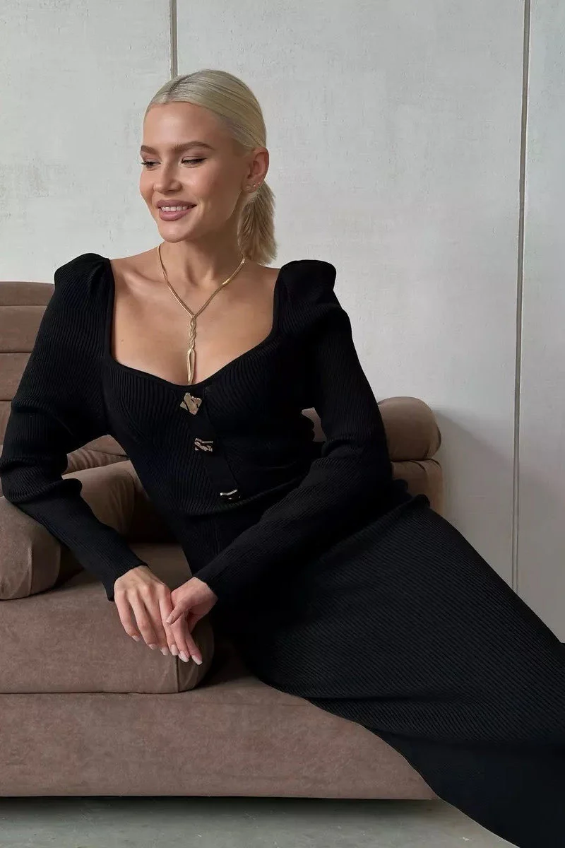 Sexy Knit High Waist Bodycon Midi Dress - Image 9
