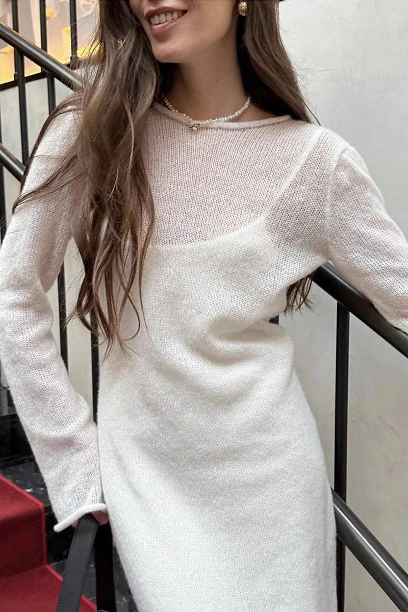 Hollow Out Pink Bodycon Knit Maxi Dress - Image 7