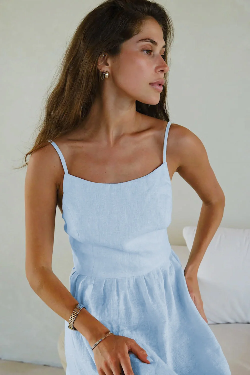 Spaghetti Strap Backless Ruffle Maxi Dress - Image 4