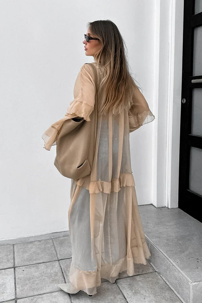 Batwing Sleeve Sun Protection Maxi Dress - Image 2