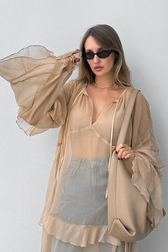 Batwing Sleeve Sun Protection Maxi Dress - Image 4