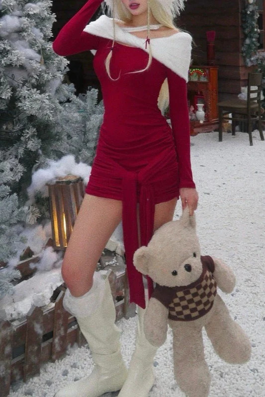 Christmas Contrast Knit Mini Dress - Image 4