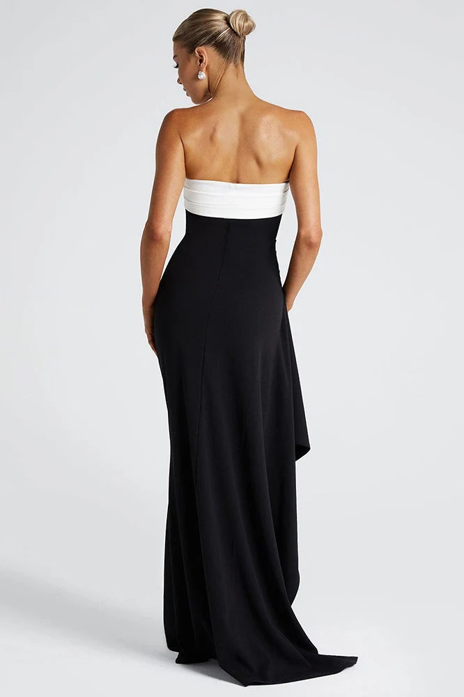 Off-Shoulder Strapless Bodycon Slit Maxi Dress - Image 4
