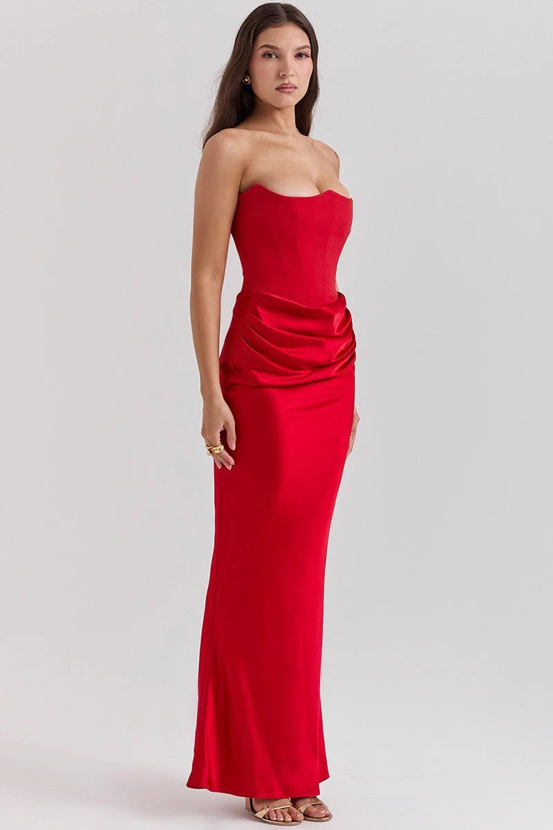Strapless Boned Corset Bodycon Maxi Dress - Image 2