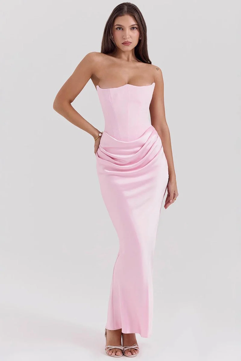 Strapless Boned Corset Bodycon Maxi Dress - Image 4