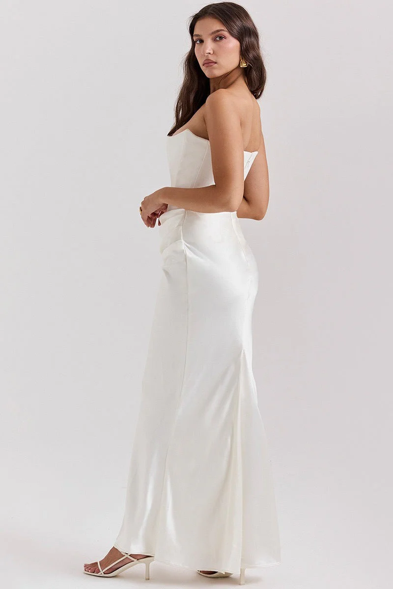 Strapless Boned Corset Bodycon Maxi Dress - Image 6