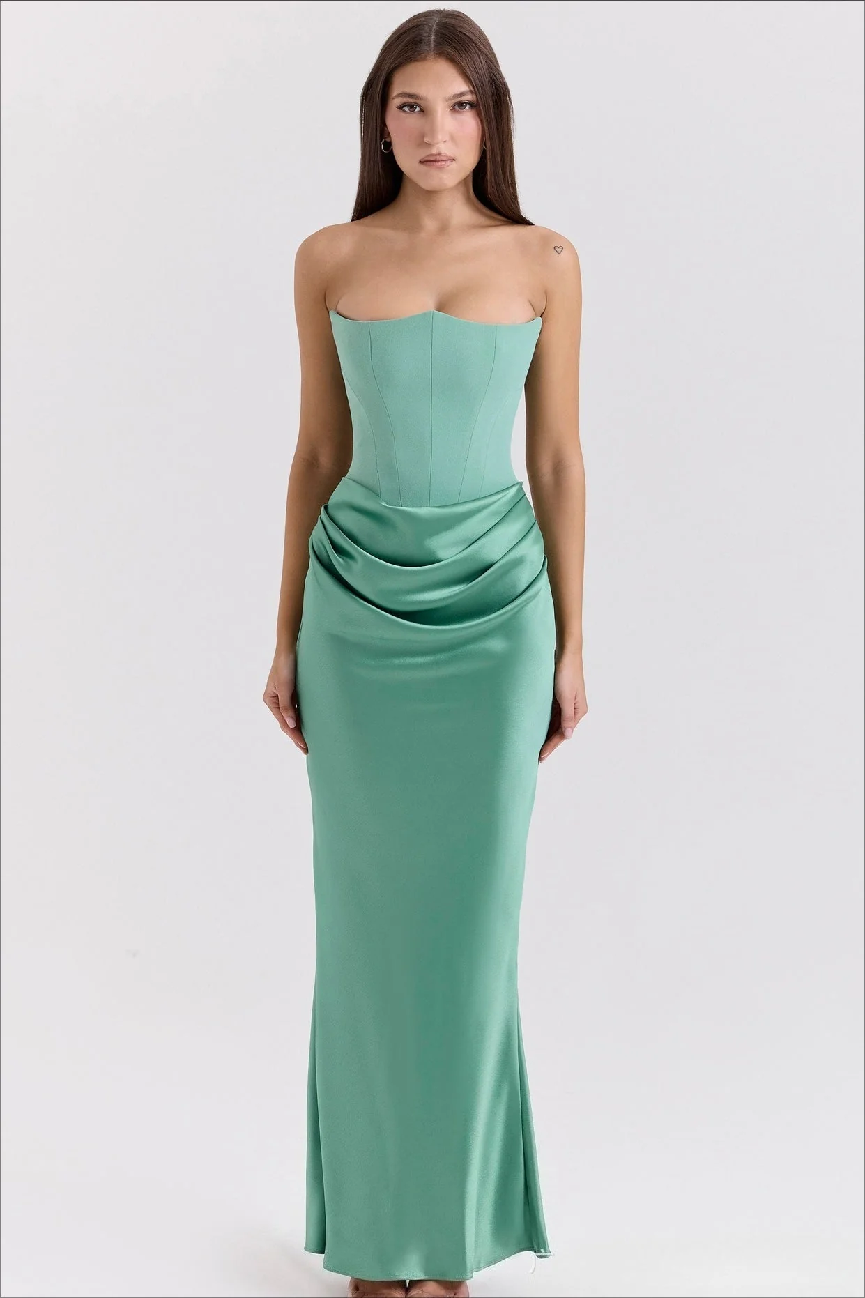 Strapless Boned Corset Bodycon Maxi Dress - Image 9