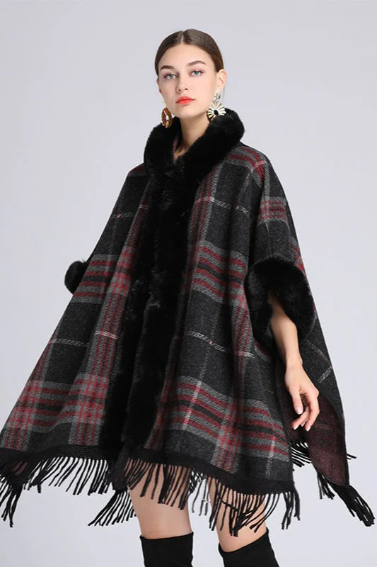 Plus Size Hooded Wool Cape Coat - Image 3
