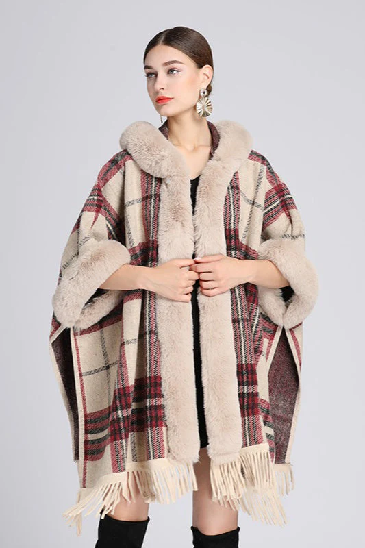 Plus Size Hooded Wool Cape Coat - Image 4