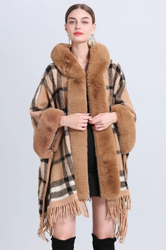 Plus Size Hooded Wool Cape Coat - Image 6